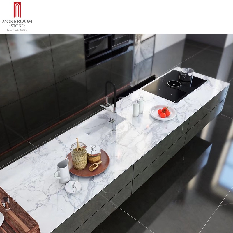 1600x3200 12 мм 20 мм 2 см calacatta белый мрамор спеченный Камень Кухонный Шкаф Дверь фарфоровые плиты столешницы