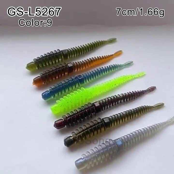 GS 7cm/1.66g 9 Colors Needle Tail Worm Soft Lures Fishing Artificial  Silicone Bait Soft Plastic Lure