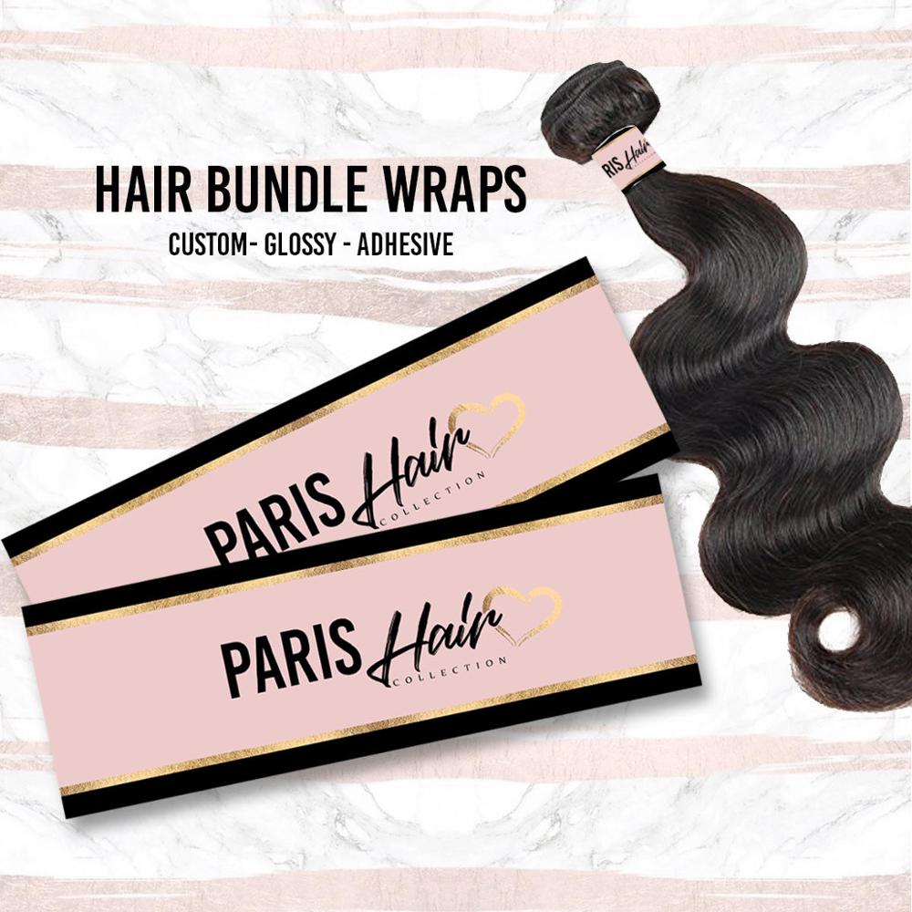 FSC/Sedex утвержденный заводской логотип упаковка волос пучки этикетки для обертывания волос