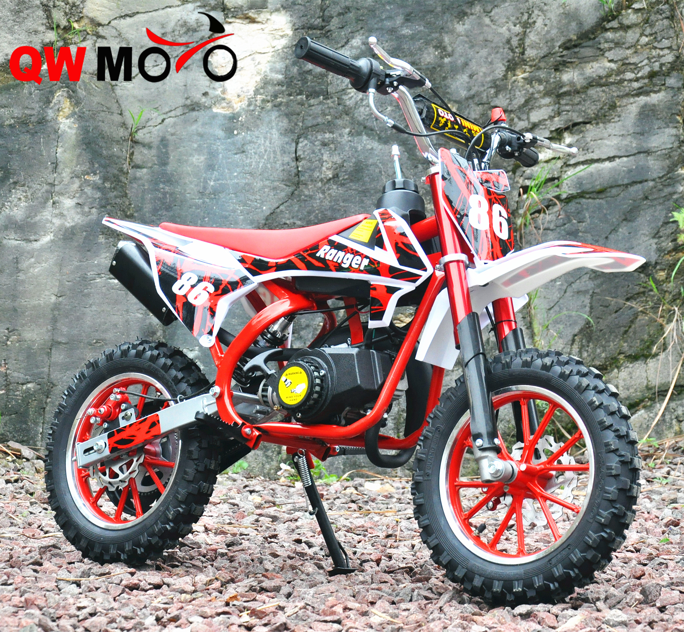 GOOFIT Alloy Pull Start Recoil Starter for 2 Stroke 47cc 49cc Pocket Dirt Bike Mini ATV Red