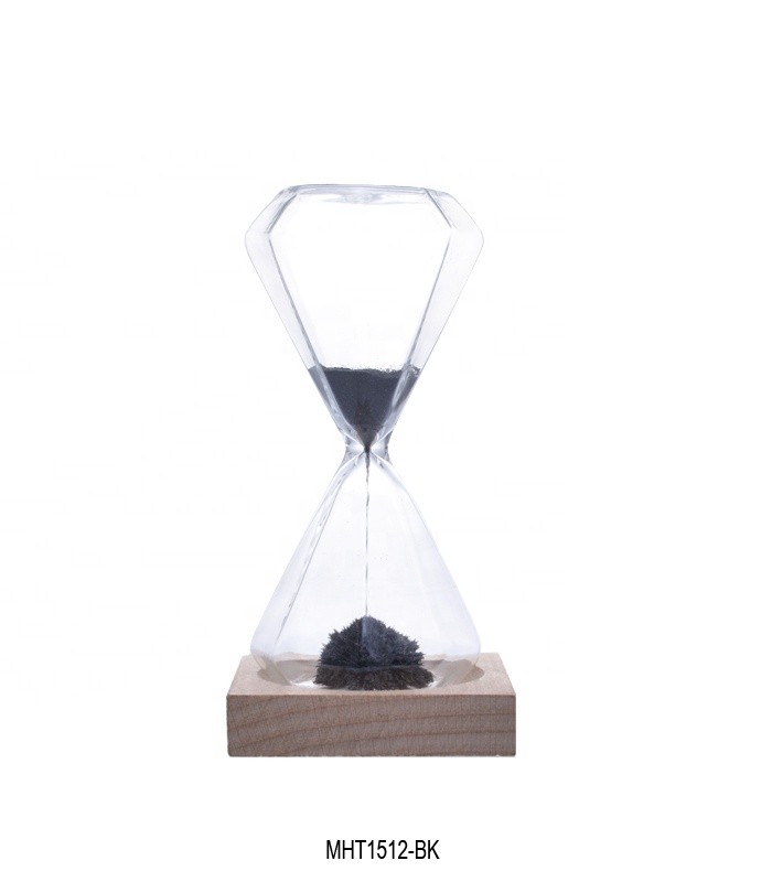Diamond shape customized sand colors fashionable home decorations with iron fillings magnetic sand timer