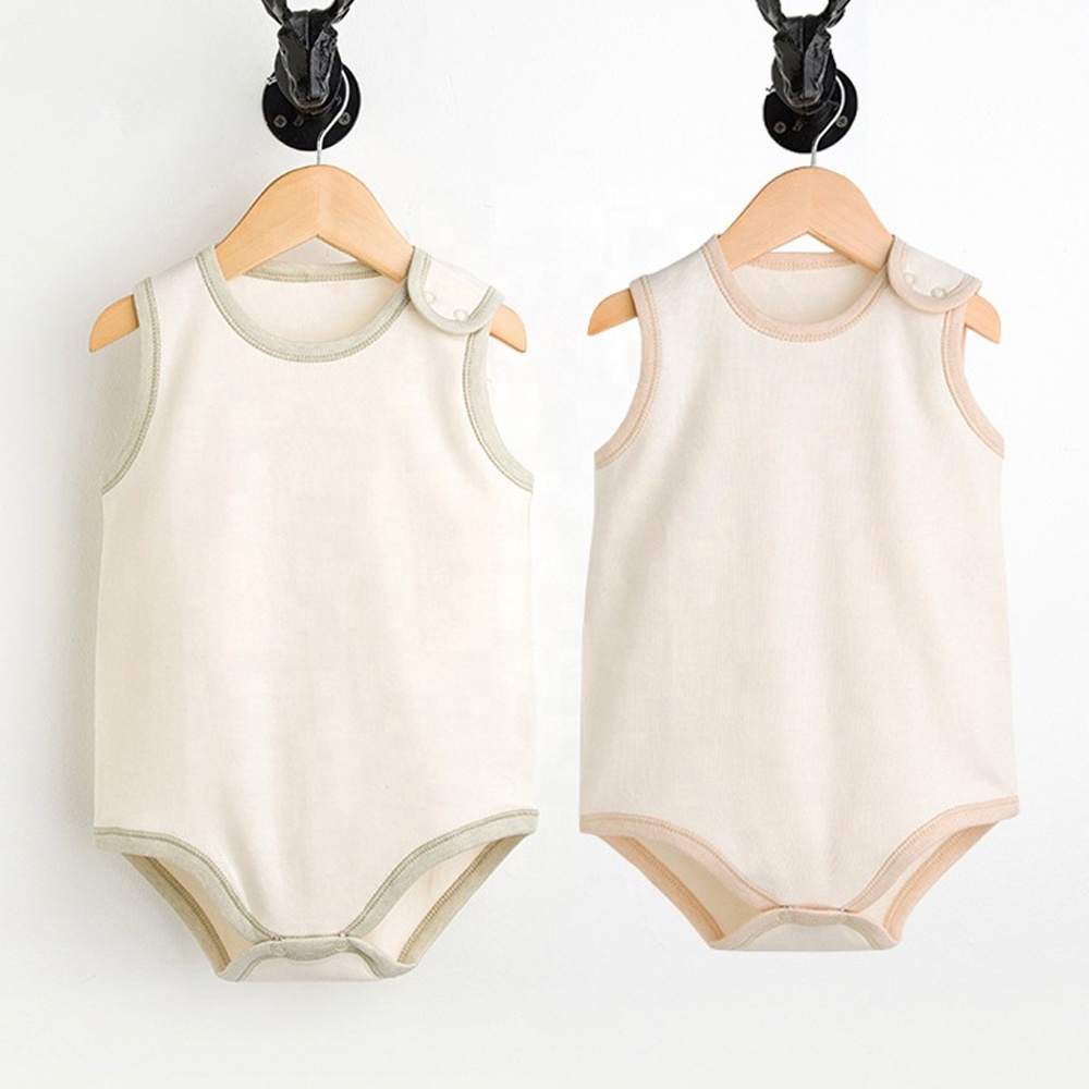 Летний Лидер продаж на заказ из мягкой дышащей ткани в стиле унисекс 100% органический цвет полотняного плетения из чистого хлопка детское платье без рукавов, комбинезон