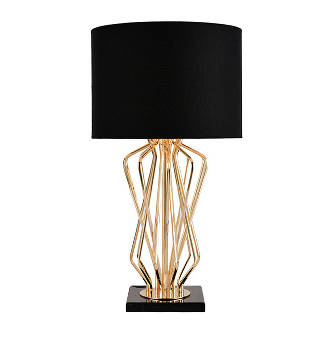 Современная черная декоративная настольная лампа для кровати в отеле