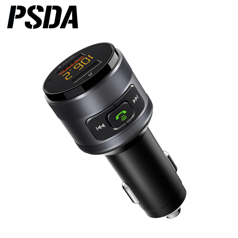 Беспроводной автомобильный FM-трансмиттер PSDA 5,0, беспроводной автомобильный комплект громкой связи, FM-модулятор, быстрая зарядка 3,0, USB флеш-накопитель, mp3-плеер