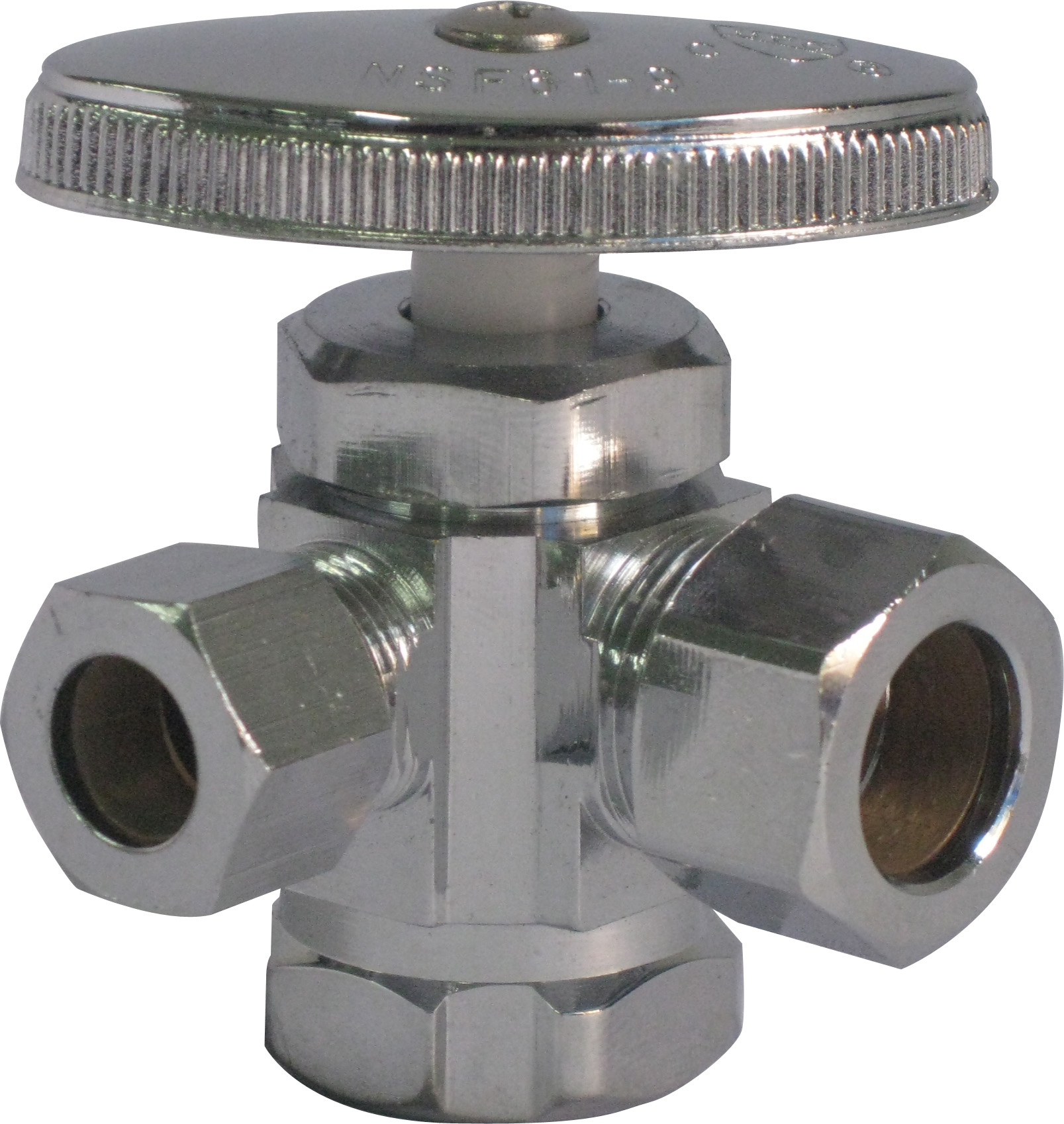 China supplier angle brass material zinc alloy handle bathroom three-way angle stop valve