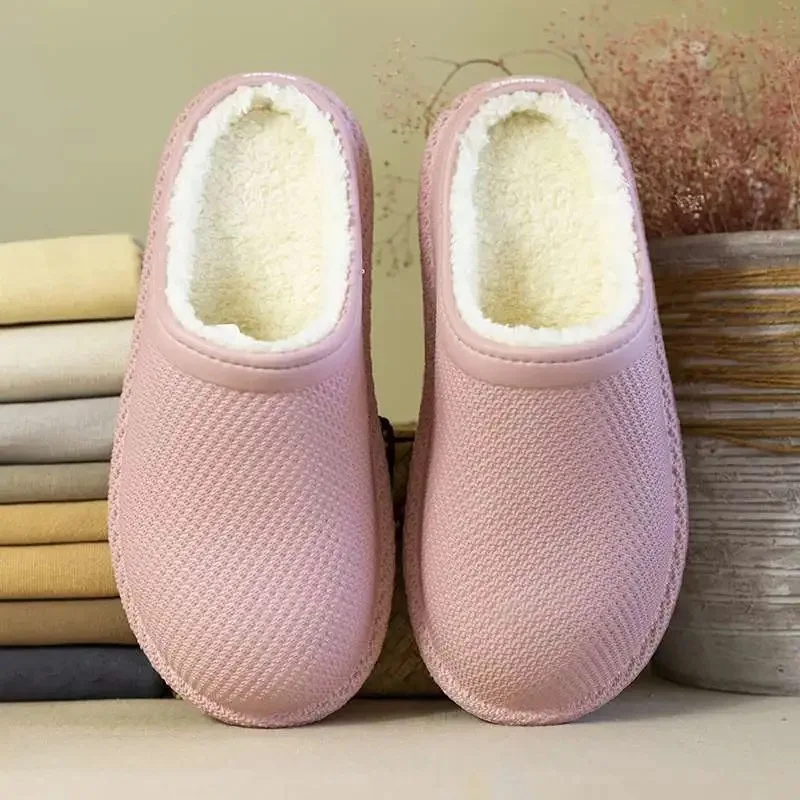 New Product EVA Slipper Shoes Cottoon Fur Lining Sneakers Clogs Slide Waterproof Garden Warm House Slippers