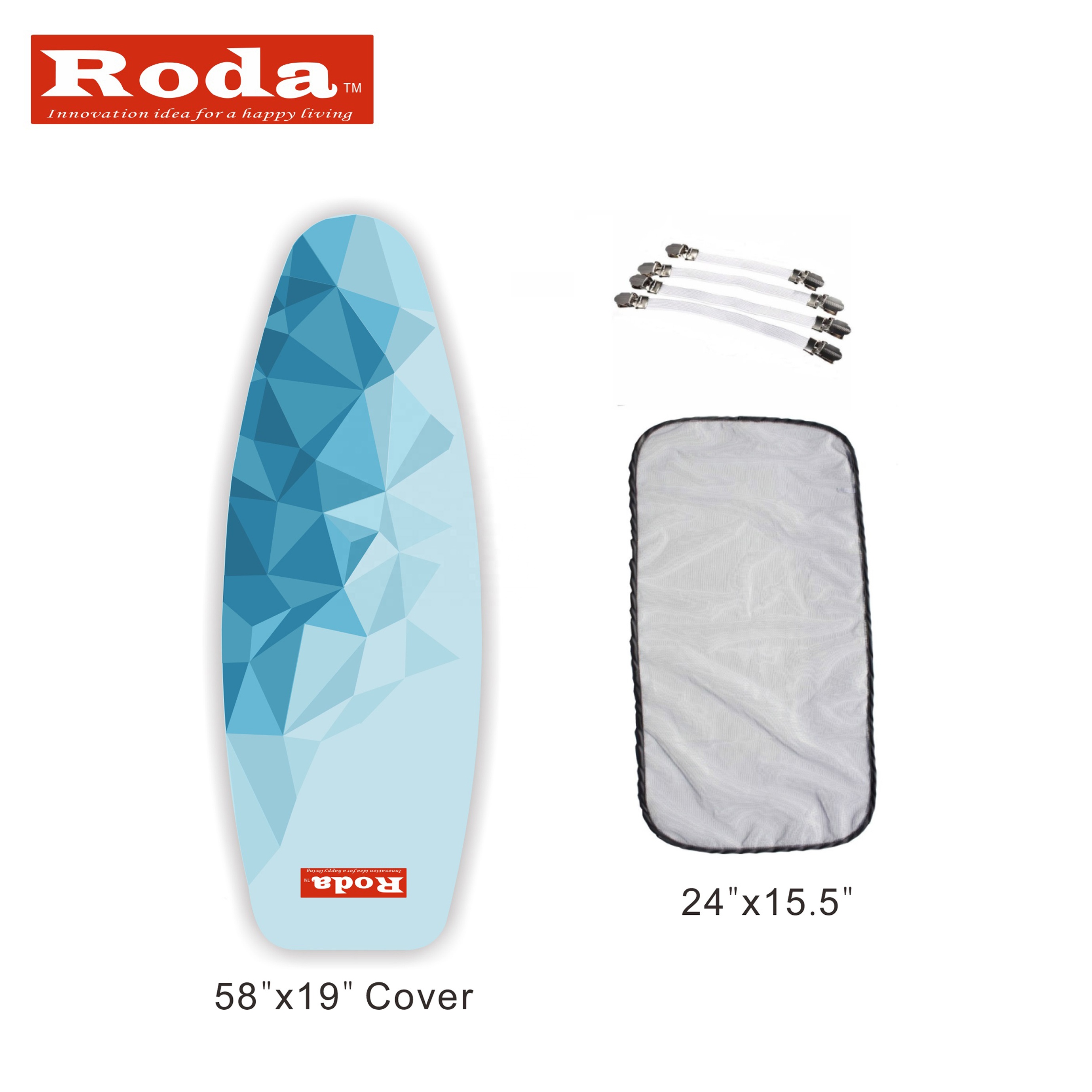 Набор из 3 чехлов и прокладок для гладильной доски из хлопка