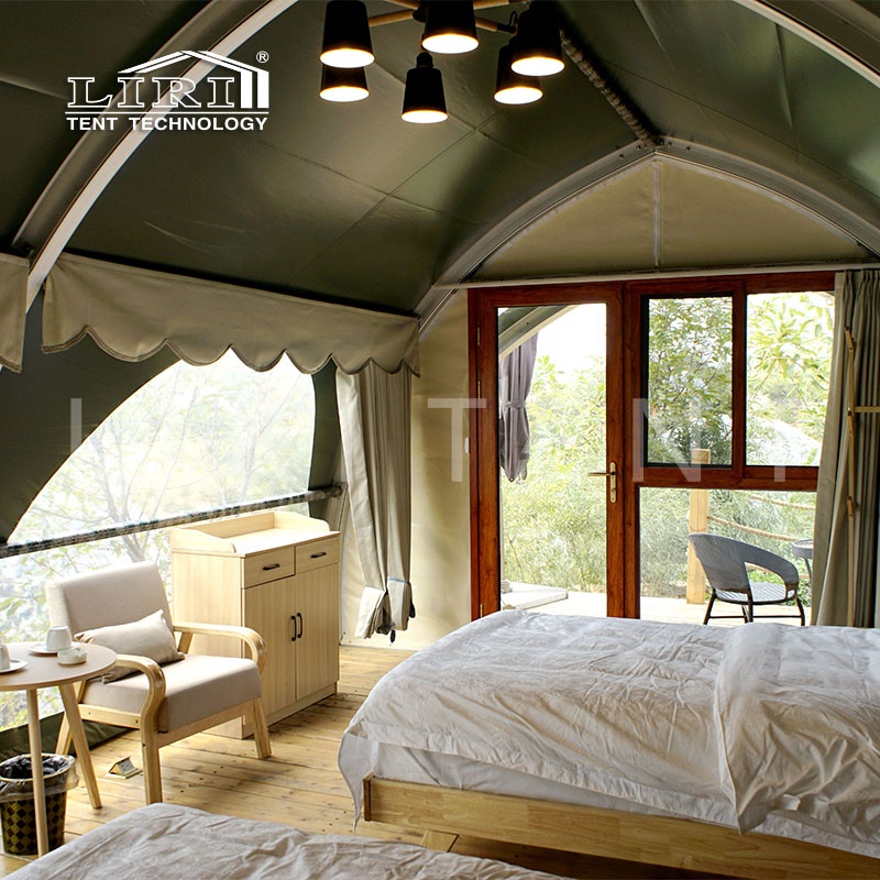 Outdoor Fantasy Winter Camouflage Shell Shape Luxury Glamping Campsite Hotel Tent California