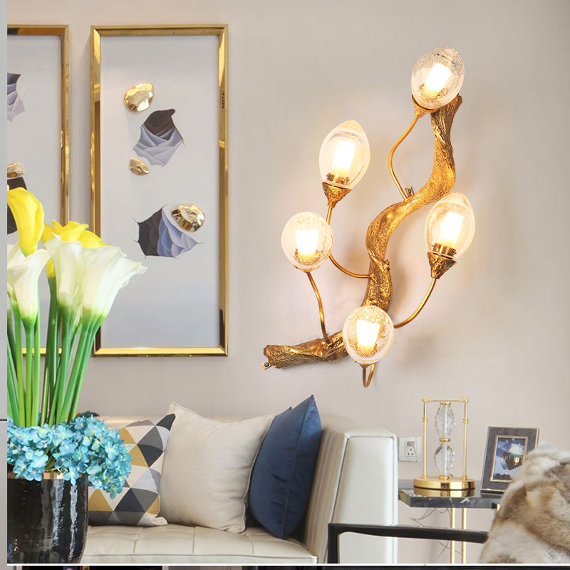 copper interior wall lighting lamps crystal wall sconce