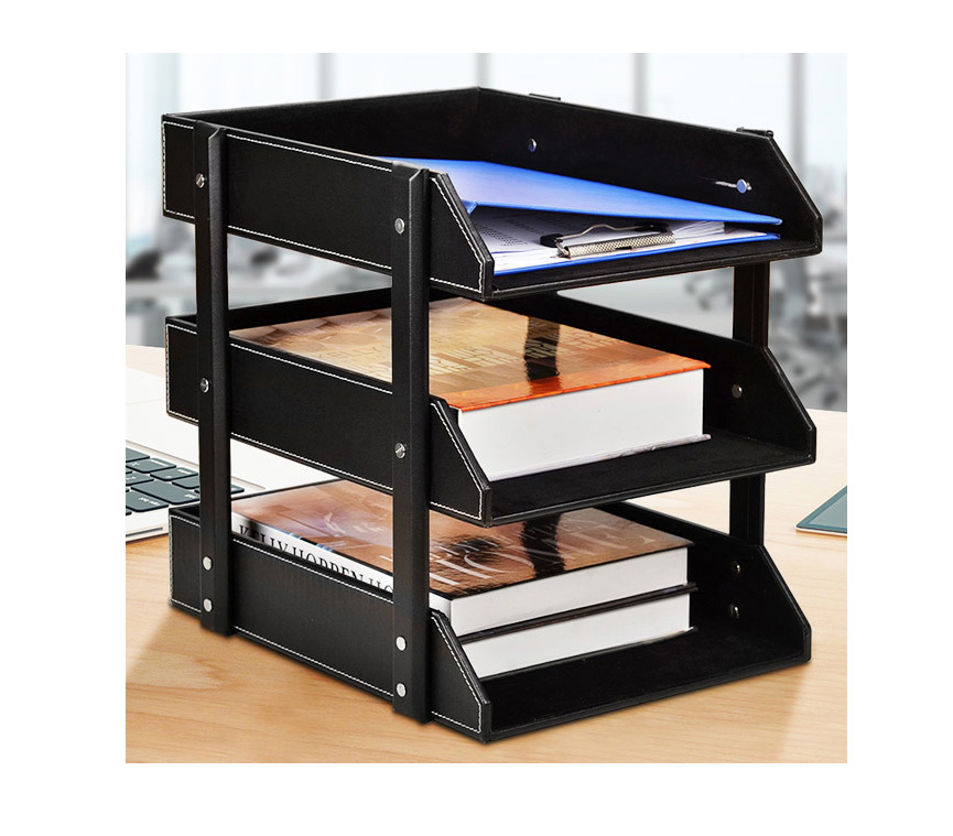 Офисный трехуровневый Настольный файловый стеллаж многоуровневый ящик для передачи данных папка для хранения корзины полка для файлов