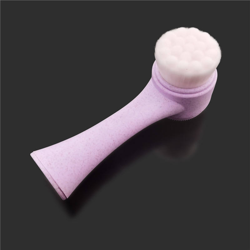 Wheat Straw Face Cleaning Brush 2-in-1 Silicone&Soft Synthetic Bristles Brush For Face