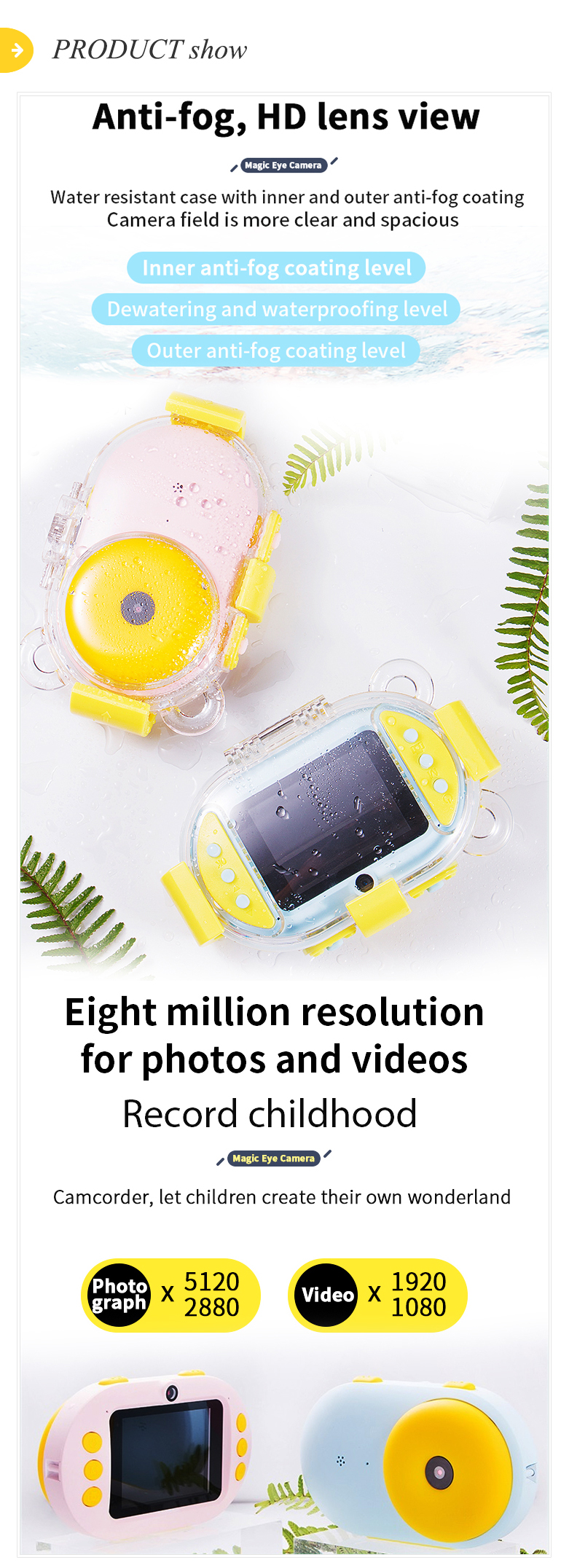 Waterproof sport action children digital kids underwater camera