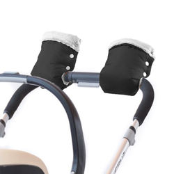 Luxury Polar Fleece Baby Stroller Handle Anti-freeze Cover Hand Muffs Warmer