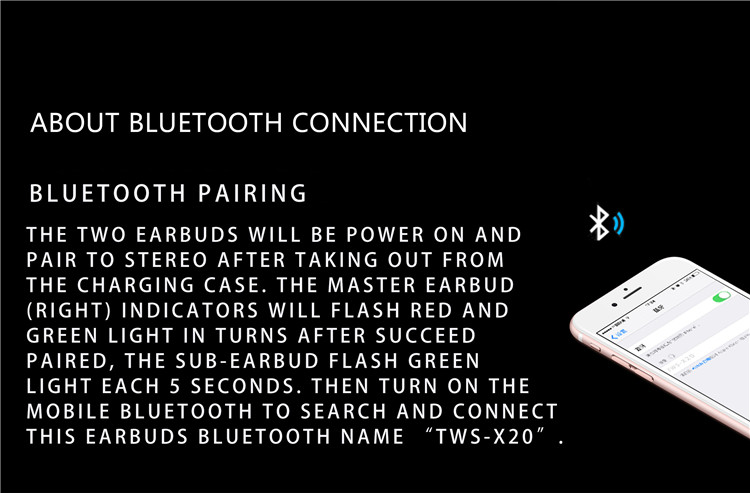Factory OEM Mini TWS X20 True wireless Earbuds Stereo Wireless Earphone music headset