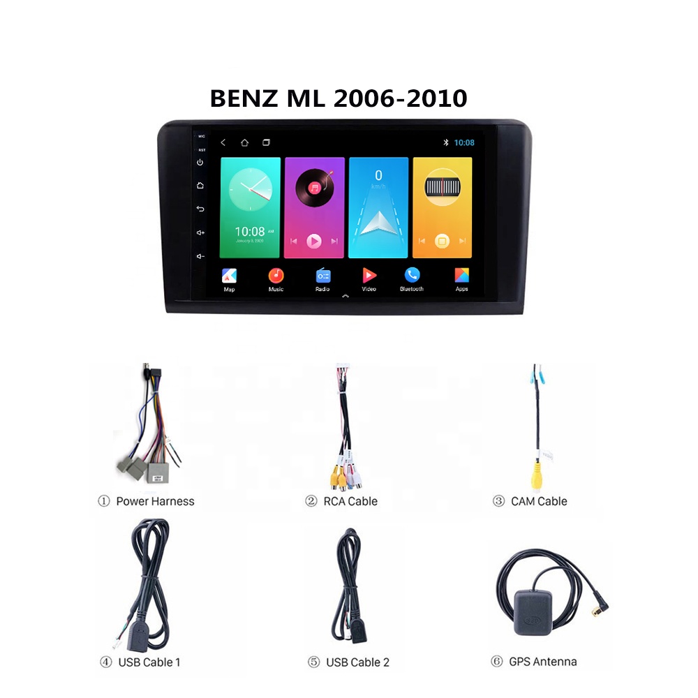 Car console Car Stereo Navigation Digital Slide Touchscreen Car DVD Radio Receiver 9 inch For BENZ ML 2006-2010