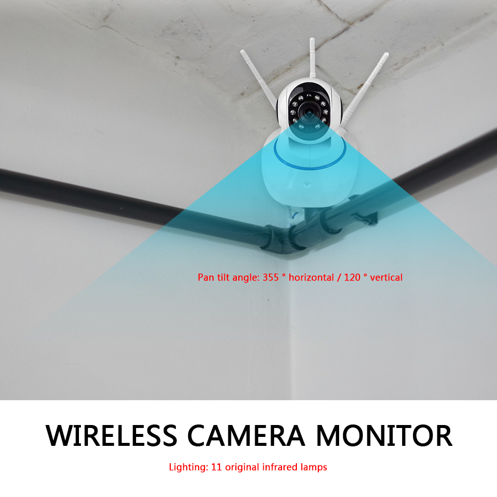 Hot Selling Smart Home Security 1080P IP Network Camera Room CCTV Camera Baby Monitoring 3 Antennas V380 With RJ45 WLAN