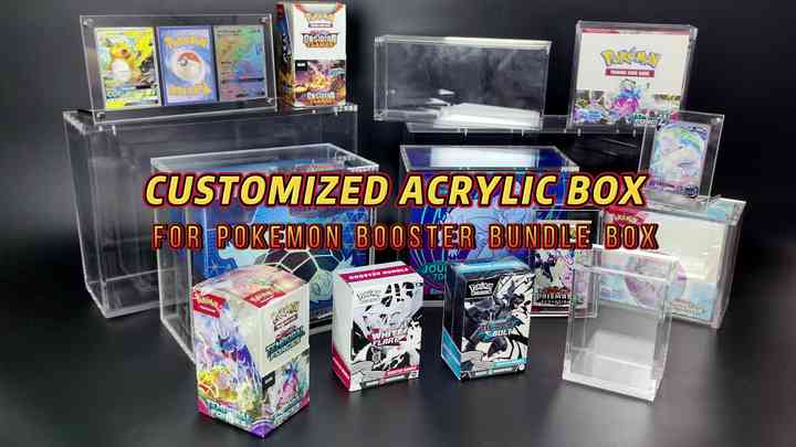 Custom UV protection PTCG Booster Bundle Acrylic Case with Magnetic Top  Display Box for Pokemon Pack Storage Box