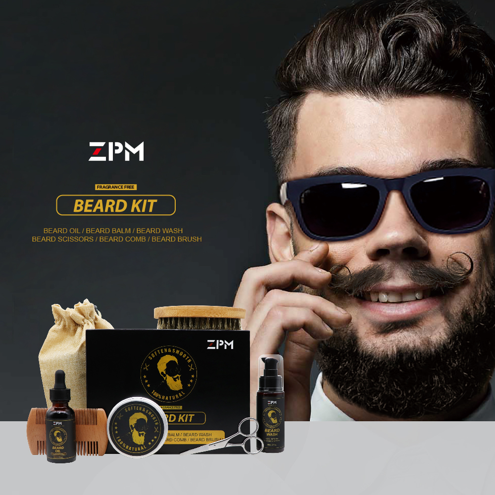 Isner Mile or ZPM brand Beard Balm Wax And Wooden Brush Beard Growth Grooming Kit For Beard Sharper
