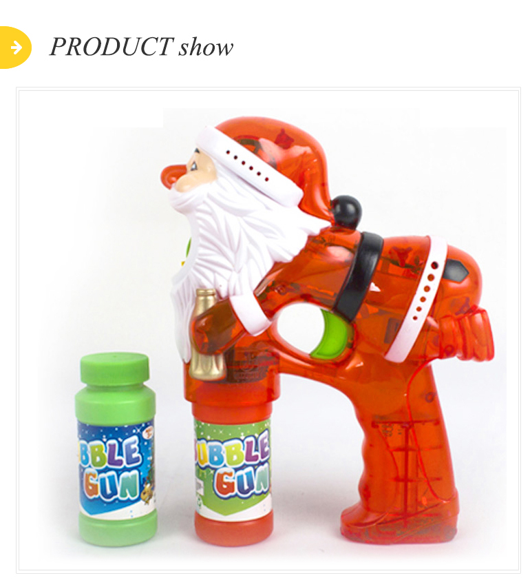 Christmas santa claus light musical toys electric bubble gun