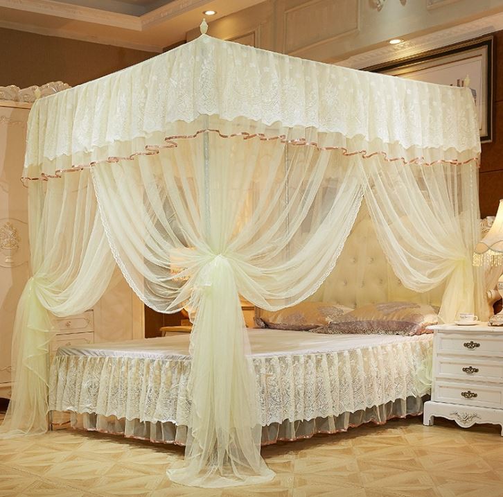 dosel redondo transpirable Cortina de cama Encaje Princesa Estilo Mosquitera Cortina de cama Malla de cama transpirable Mosquitera Mosquitera de cama Blanco