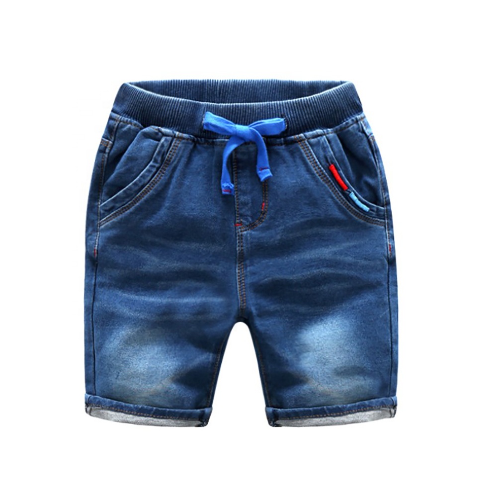 Джинсы для мальчиков, повседневные водонепроницаемые короткие джинсы, цвет черный/синий, лето