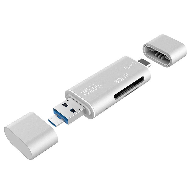 2 в 1 Тип C Micro USB OTG кард-ридер 3 в 1 USB-C 2,0 Универсальный TF/SD чтения Разъем для мобильного телефона ПК компьютера Mac адаптер