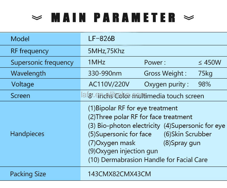 96% Oxygen purity! LF-826B hydrogen aqua water dermabrasion oxygen facial skin rejuvenation machine with oxygen mask