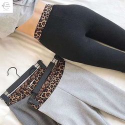 stock lot popular leopard high waist trouser pant fall clothing for women for China Yiwu garments