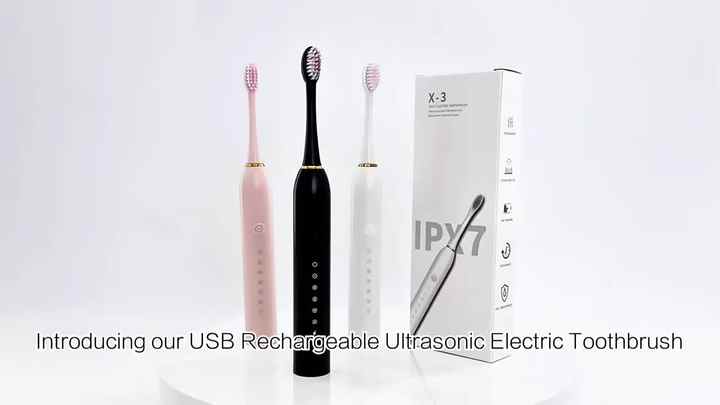 Brosse à Dents électrique Sonique - Avec 4 Têtes De Rechange Et Charge Rapide USB - IPX7 étanche - Neuf
