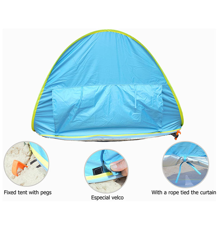 Promotional Happy Summer Best, Waterproof Packable Compact Windbreak Protection Newborn Infant Baby Beach Tents With Mini Pool/