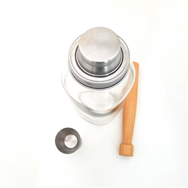 Надежный и дешевый стеклянный шейкер с крышкой из розового золота