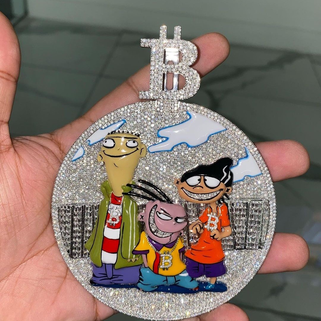 Luxury Personalized Custom Full Moissanite Pendant Custom Colorful Charms Pendant 3inch Round Enamel Pendant for Necklace