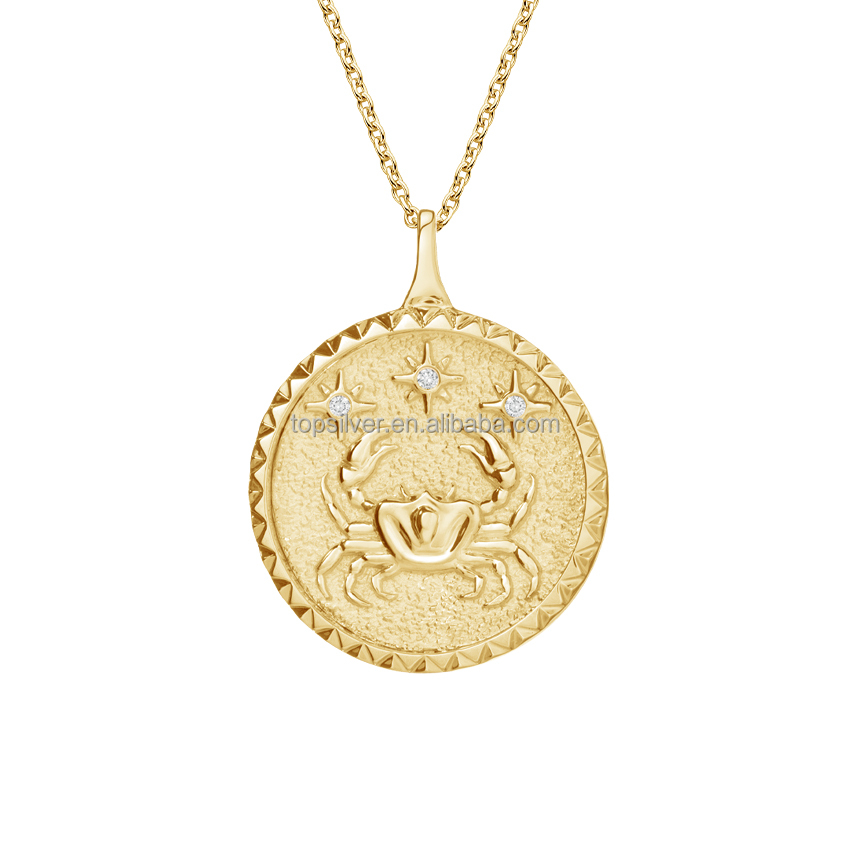 Factory price for AAA GEMS moissanite necklace Cancer Zodiac Diamond Pendant