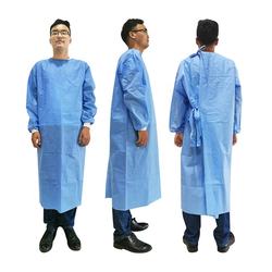 Blue SMS gown disposable AAMI LEVE 3 waterproof  PP PE dustproof SMS suit EN14126 comfortable AAMI LEVEL 4 disposable uniforms