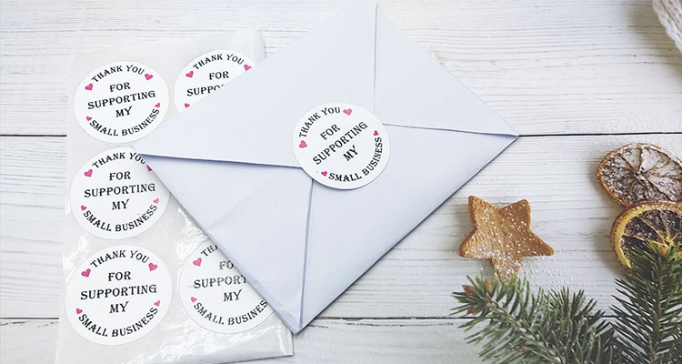 ECO Paper Thank You Sticker Labels Printing CMYK Color For Packaging