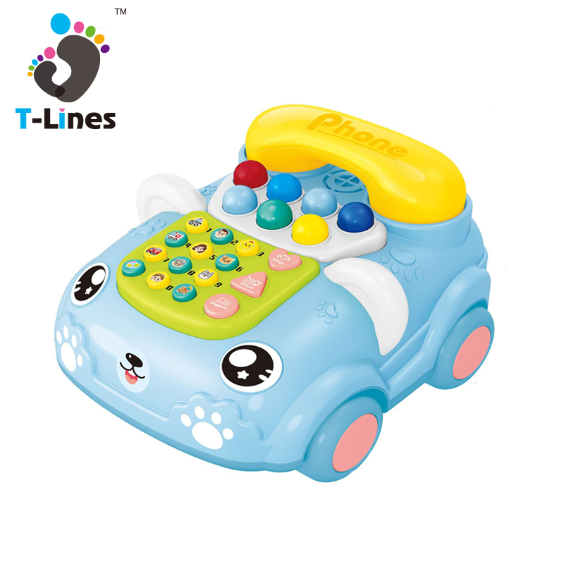 Образовательные мобильные игрушки 6 в 1 с множеством функций, Детские умные музыкальные телефоны, Электрический игровой дом для детей