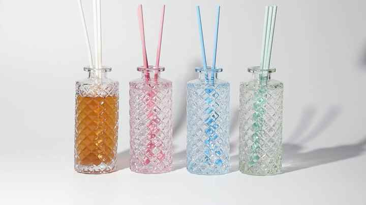 Patterned Reed Diffuser ABT 150ML Luxury Pattern Reed Diffuser Glass Bottle Empty Aromatherapy ...