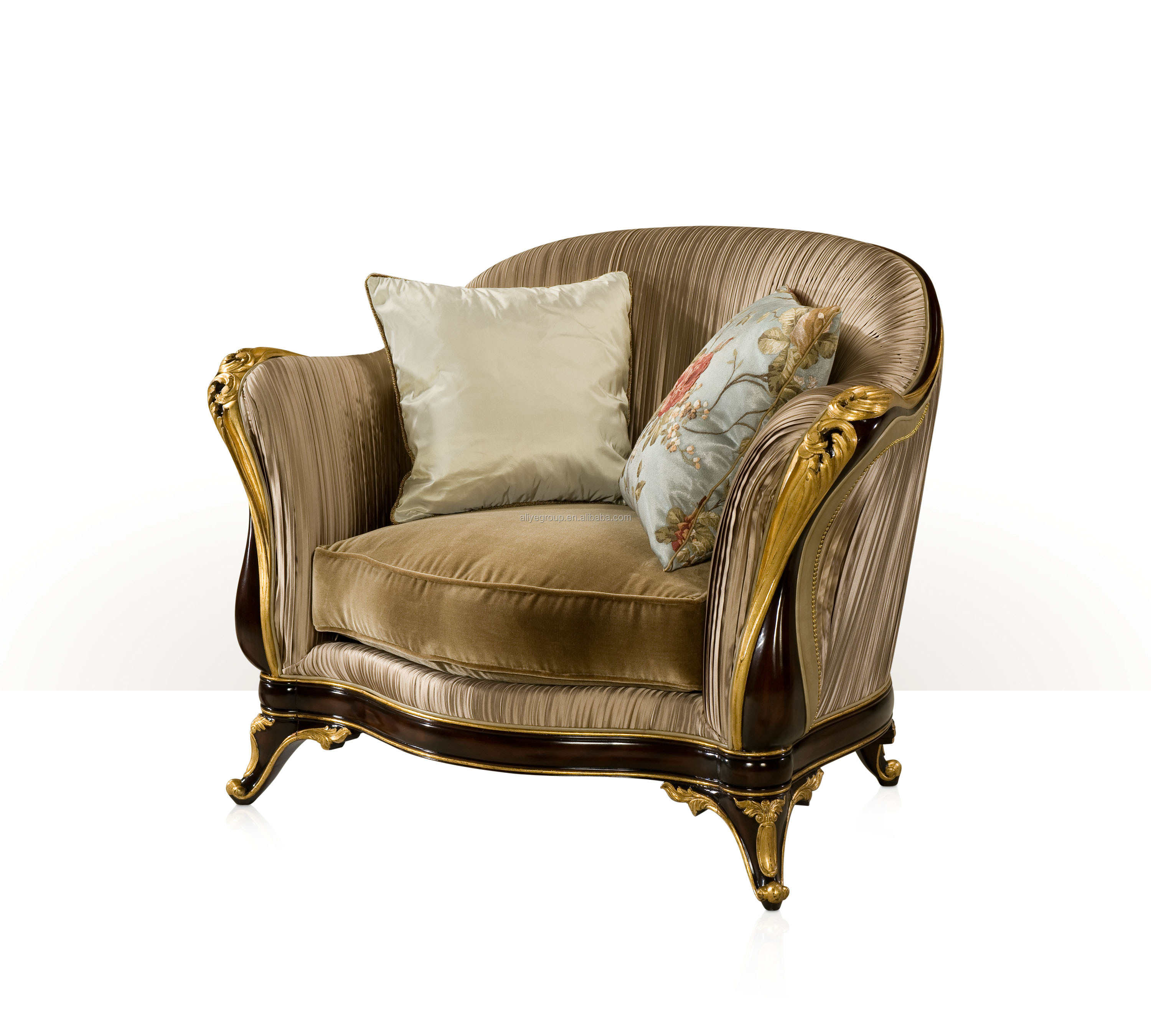 新的豪华经典设计木雕沙发迷人的布艺沙发客厅家具