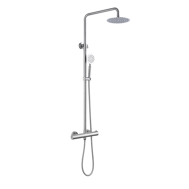304 stainless steel thermostatic  bathroom faucet bath mixer faucet rain shower set faucet by brushed nickle
