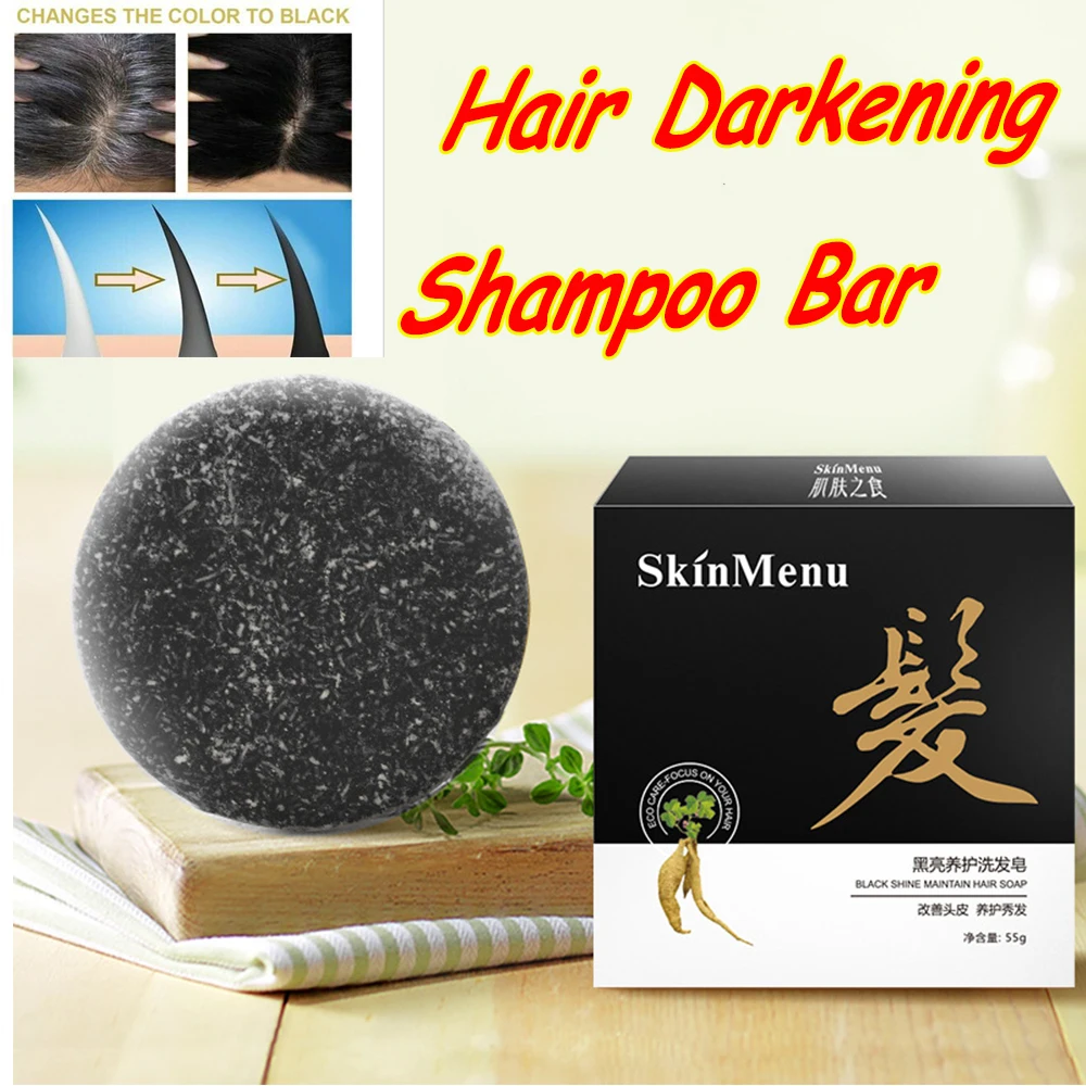 2020 Hair Darkening Shampoo Bar-He Shouwu Natural Organic Conditioner Moisturize And Repair Damaged Hair Hair Care Soap shampoo