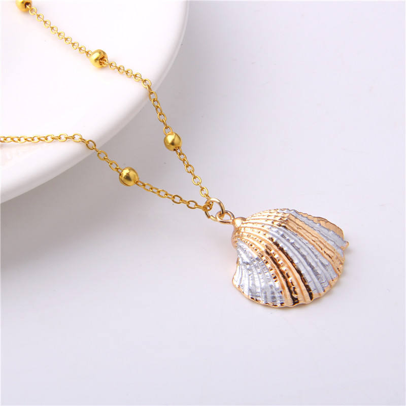 时尚时尚手工波西米亚项链贝壳链吊坠项链为妇女