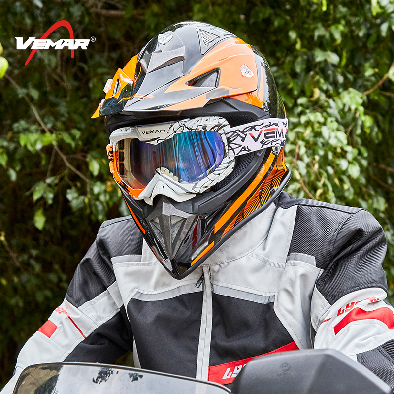 Casco todoterreno de motocicleta superguay, casco de moto de Casco todoterreno de motocicleta superguay, casco de moto de