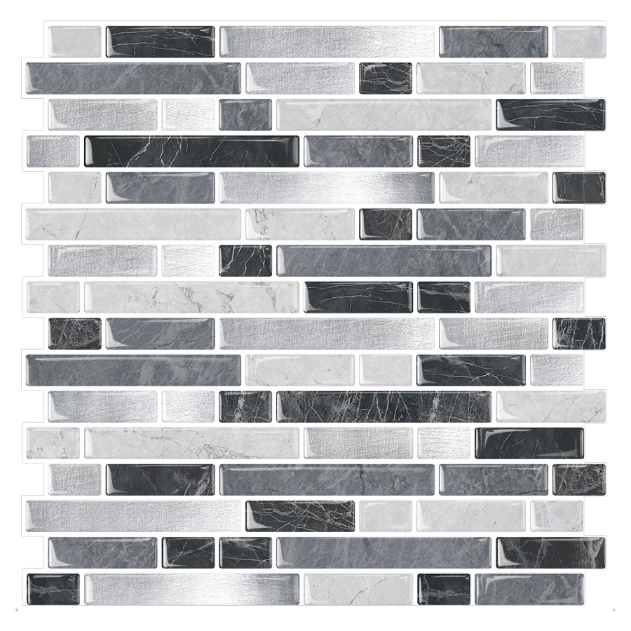 Black and white rectangular wall stickers crystal Epoxy 3D effect wallpaper beautiful luxury DIY wall stickers