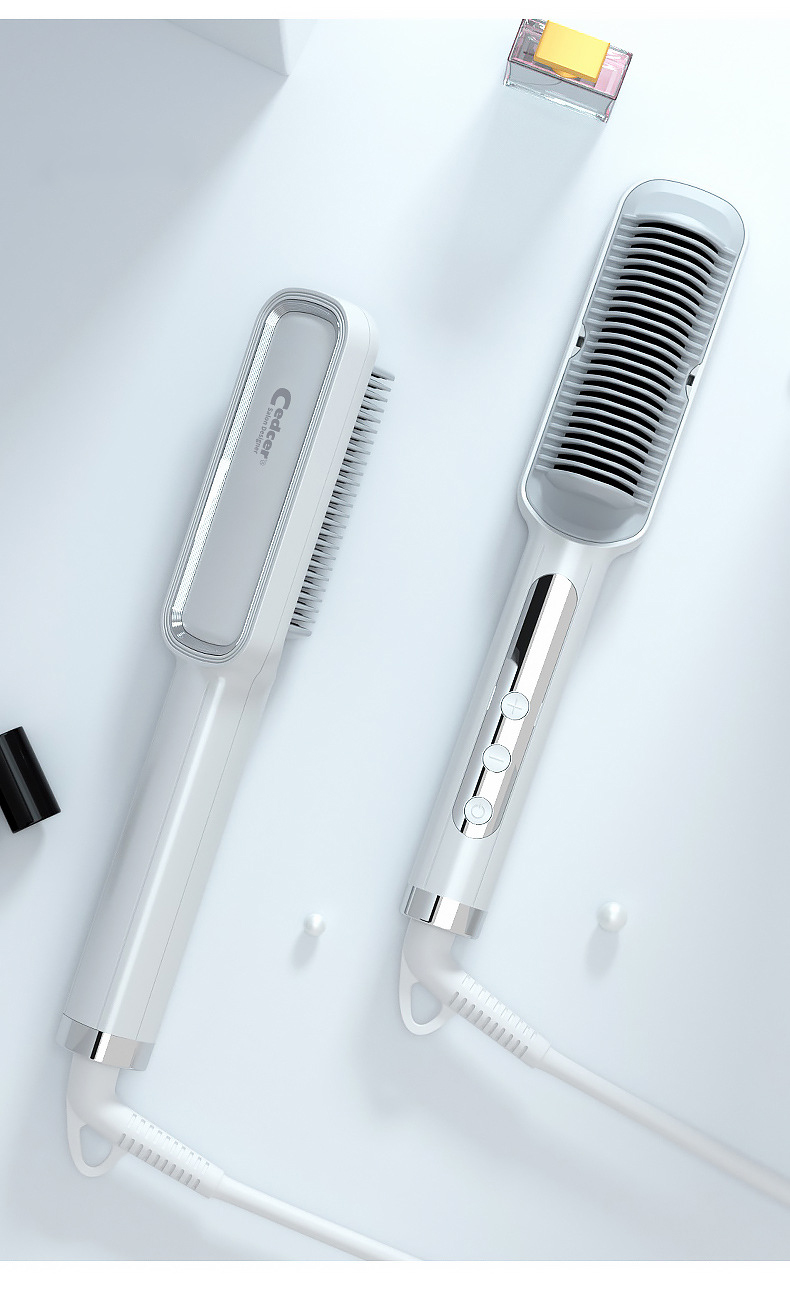 即热式电热头发梳梳子梳子负离子金属陶瓷直发器热电动梳子