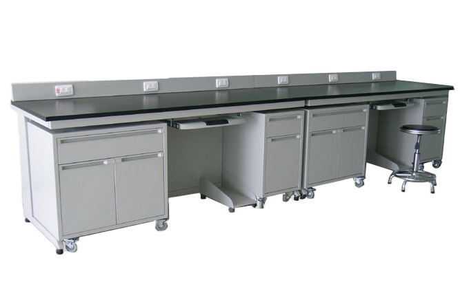 Polypropylene Laboratory Island Bench Stainless Steel Wood Lab Workstation Bench