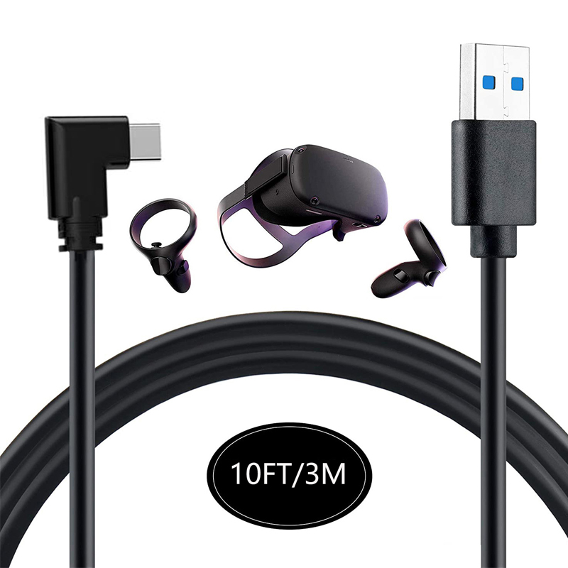 3 м/5 м, прямоугольный разъем (под углом 90 градусов), USB 3,2 Gen1 типа C/TYPE-C Очки виртуальной реальности VR кабель для Oculus Quest соединительный кабель