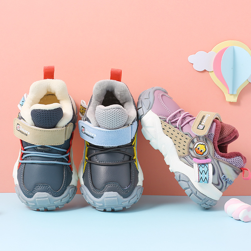 33050 HUANQIU babaya модная ветрозащитная теплая простая стильная обувь на плоской подошве для малышей на зиму