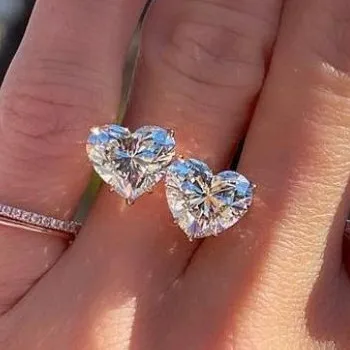 14k yellow gold size 5.5 Heart Shape Each One  3carat Moissanite  Ring