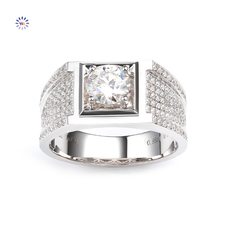New Arrival Mens Engagement Ring VVS Diamond Wedding Band Moissanite Sterling Silver Jewelry Ring