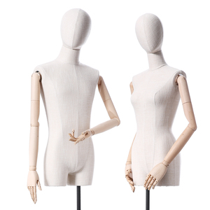 UK Warehouse Half Body Mannequins Female Beige Male&Female Dummy Dress Form Adjustable Tailor Mannequin Life Size for Shops